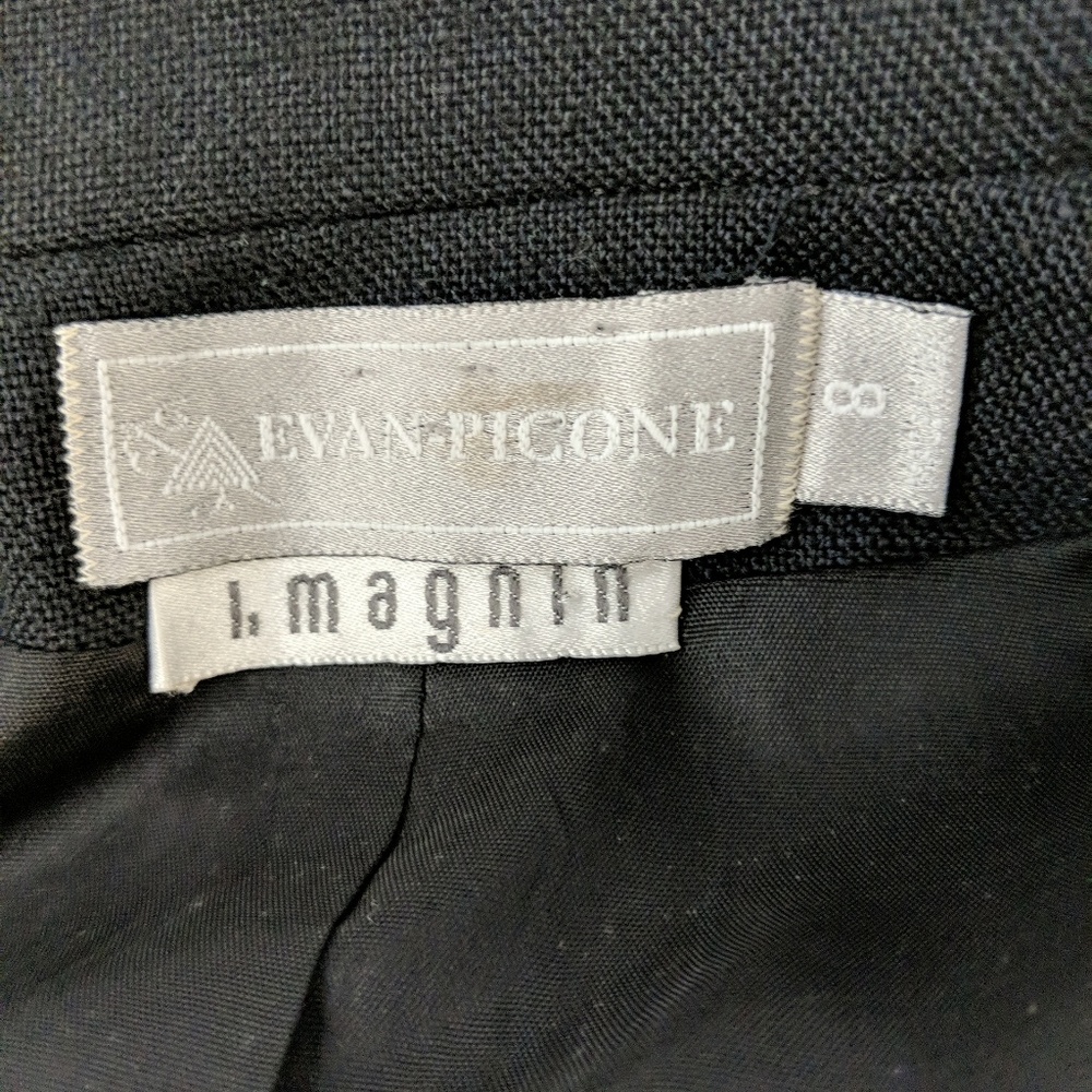 Vtg Evan Picone Wool Black Blazer - Picture 7 of 8